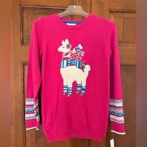 NWT.  Maggie & Zoe Pink Llama Sweater. Large (14).